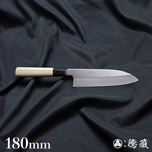 TADOKORO KNIVES  Ginsan (Silver3) stainless steel Santoku knife