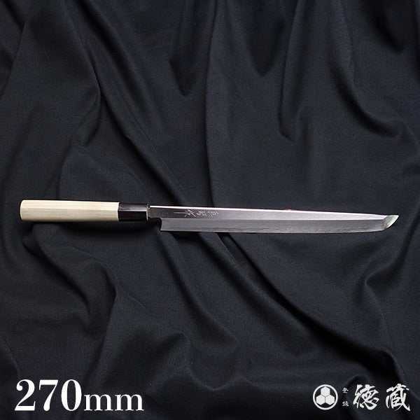 TADOKORO KNIVES white-2 (white-2 carbon steel) Sakimaru-Takohiki-knives (rounded tip knives for cutting octopus)