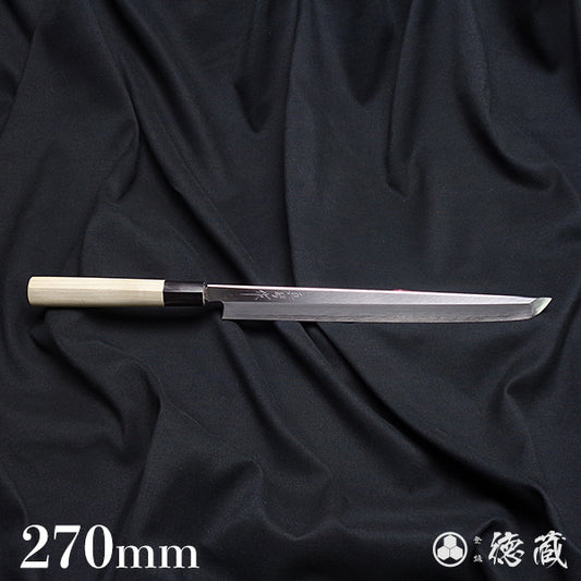 TADOKORO KNIVES white-2 (white-2 carbon steel)  Sakimaru-Takohiki-knives (rounded tip knives for cutting octopus)