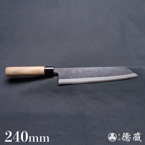 Carbon Blue Steel No. 2 Black Finish Kiritsuke Knife Walnuts Handle