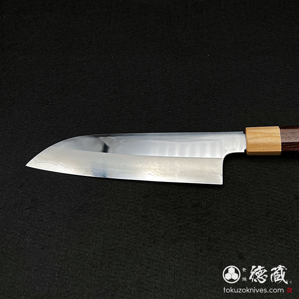 Stainless Silver Steel No. 3 Santoku Knife Rosewood Octagonal Handle