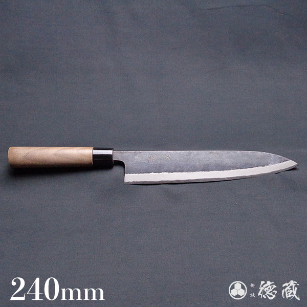 Carbon Blue Steel No. 2 Black Finish Gyuto Knife (Chef's Knife) Walnuts Handle