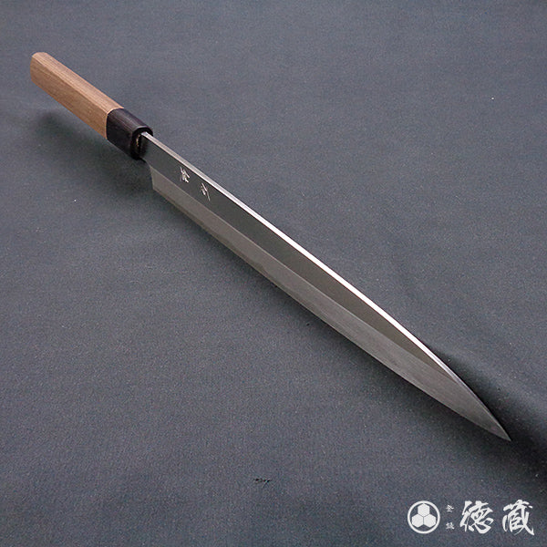青二 光面加工 柳刃厨刀 胡桃木手柄