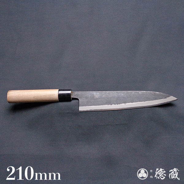 Carbon Blue Steel No. 2 Black Finish Gyuto Knife (Chef's Knife) Walnuts Handle
