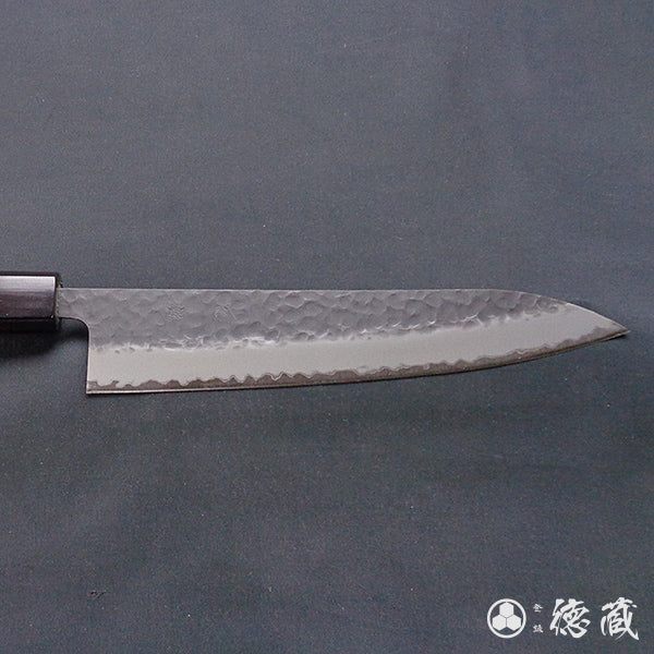 blue super carbon steel hammered black surface finish Gyutou-knife (chef's knife) walnut handle