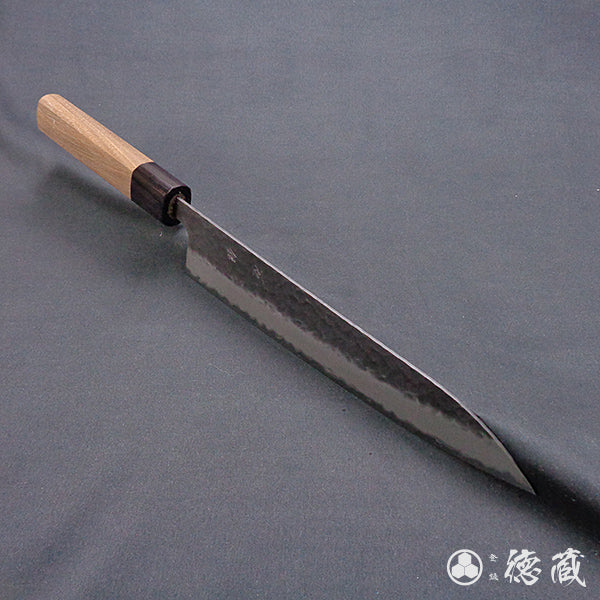 blue super carbon steel hammered black surface finish Gyutou-knife (chef's knife) walnut handle