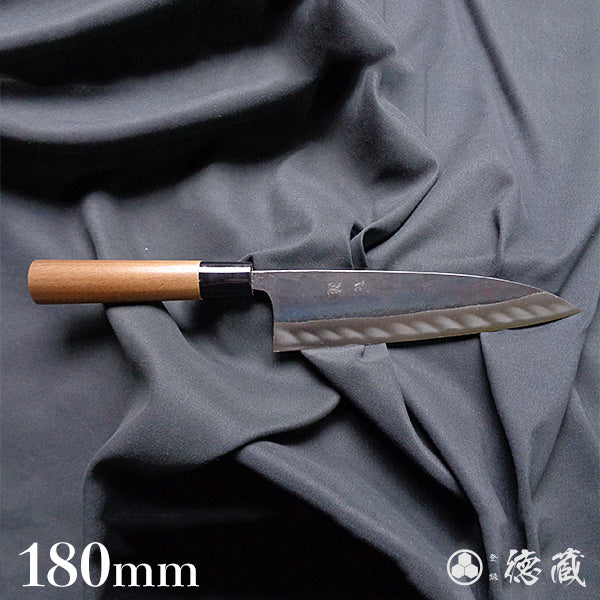 Blue-2 blackened finish Iyo-style funayuki knife
walnut handle