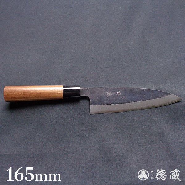 Carbon Blue Steel No. 2 Black Finish Funayuki Knife Walnuts Handle