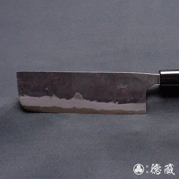 Blue-2 blackened finish Nakiri knife park handle