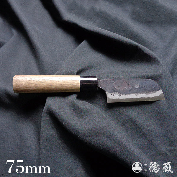 blue-2 carbon steel blackened finish chestnut peeling knife walnut handle