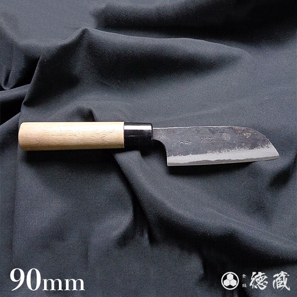 blue-2 carbon steel blackened finish chestnut peeling knife walnut handle