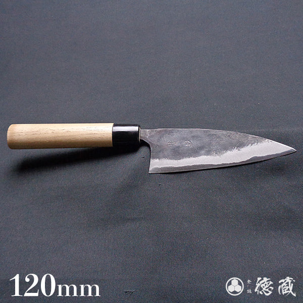 Carbon Blue Steel No. 2 Black Finish Funayuki Knife Walnuts Handle