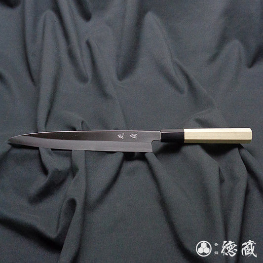 Carbon White Steel No. 2 Left Handed Yanagiba Knife Park Tree Octagonal Handle