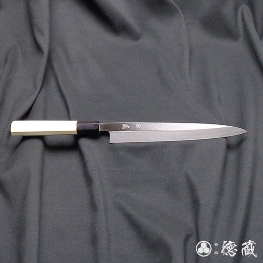 Carbon Blue Steel No. 2 Yanagiba Knife Park Tree Octagonal Handle