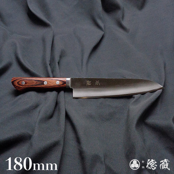 VG1 stainless steel sword-shaped santoku-knife mahogany handle