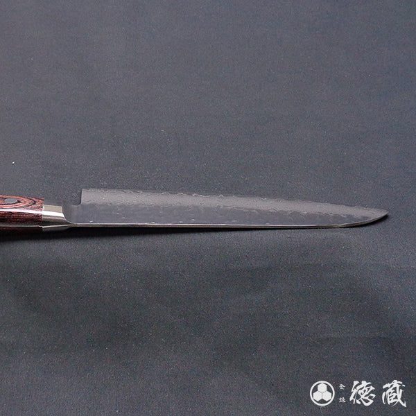 VG10 stainless steel hammered finish santoku-knife mahogany handle