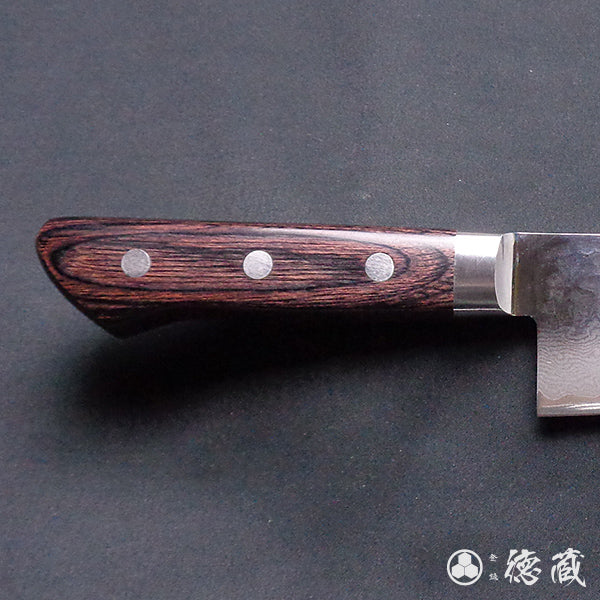 VG10 stainless steel hammered finish santoku-knife mahogany handle