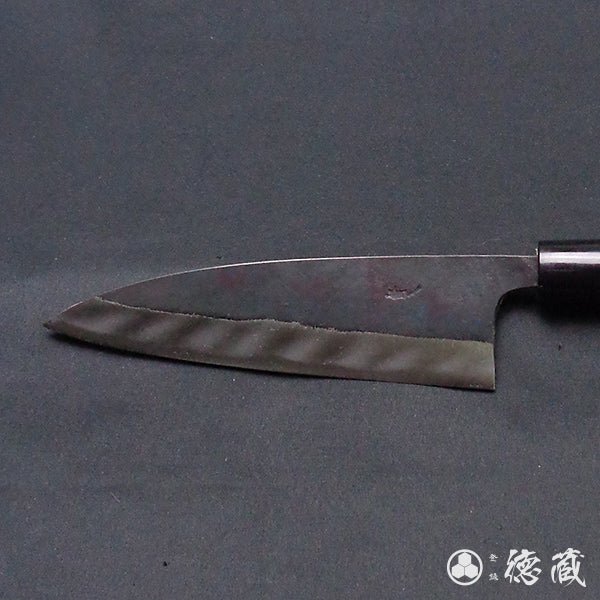 Blue-2 blackened finish Iyo-style funayuki knife
walnut handle