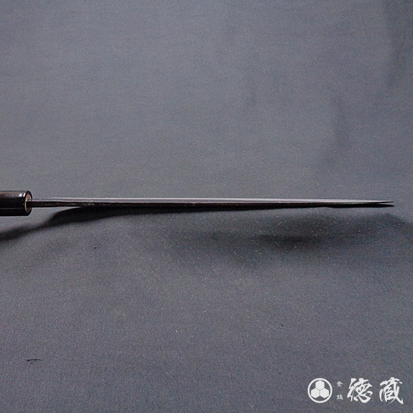 Carbon Blue Steel No. 2 Damascus Steel Black Finish Sujibiki Knife (Muscle Knife) Walnuts Handle