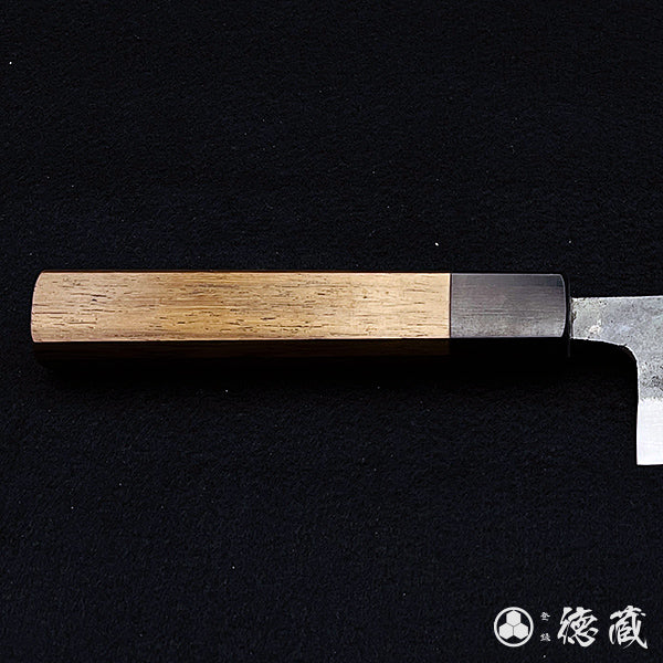 Carbon Blue Steel No. 2 Damascus Steel Santoku Knife Rosewood Octagonal Handle