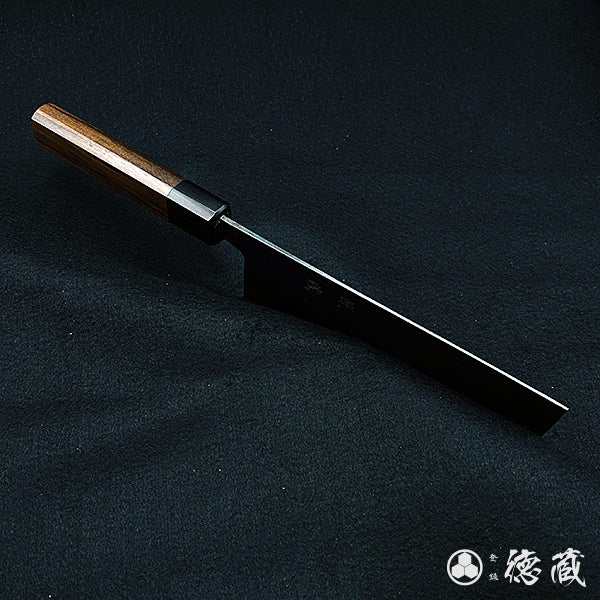 Carbon Blue Steel No. 2 Damascus Steel Nakiri Knife Rosewood Octagonal Handle