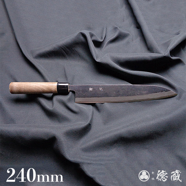 Blue-2 blackened finish small kitchen knife walnut handle – 徳蔵刃物 TOKUZO  KNIVES