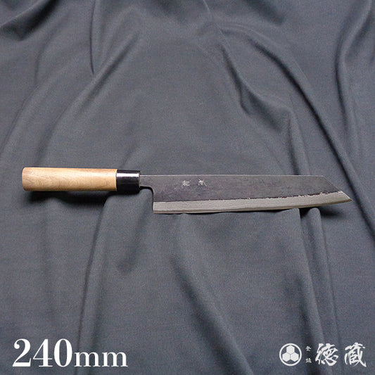 青二 ダマスカス 黒打仕上 切付包丁 胡桃柄
