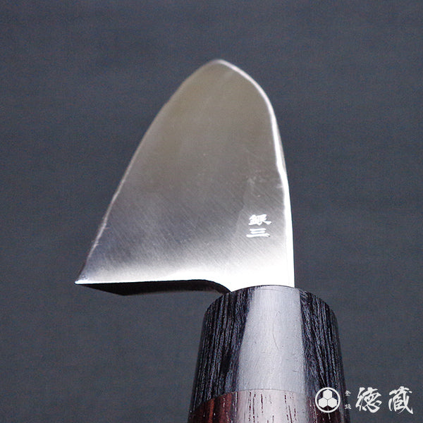 Ginsan (Silver3) stainless steel   thick deba-knife    sandalwood handle