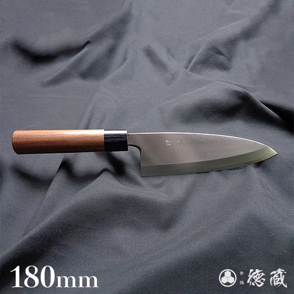 Ginsan (Silver3) stainless steel   thick deba-knife    sandalwood handle
