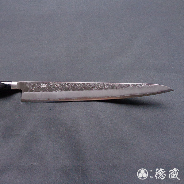 Ginsan (Silver3) stainless steel matt finish Sujihiki-knife black handle