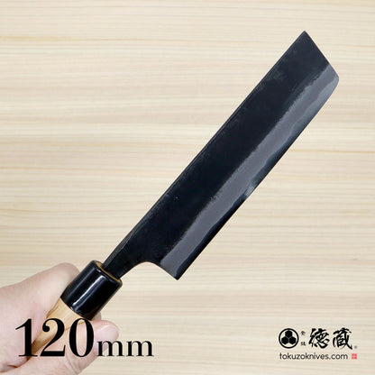 徳蔵 白鋼 黒打仕上げ 菜切包丁 120mm 桜柄