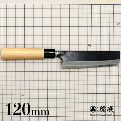 徳蔵 白鋼 黒打仕上げ 菜切包丁 120mm 桜柄