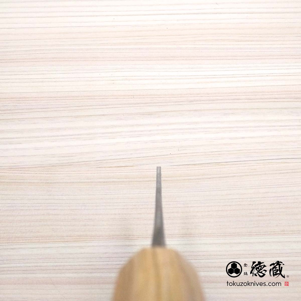 Carbon White Steel No. 2　 Nakiri Knife　blackened finish Cherry Wood Octagonal Handle
