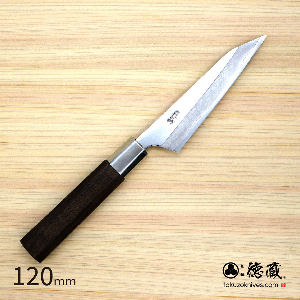Ginsan (Stainless Silver Steel No. 3）　Petty / Paring Knife　Walnut Octagonal Tensoge Handle