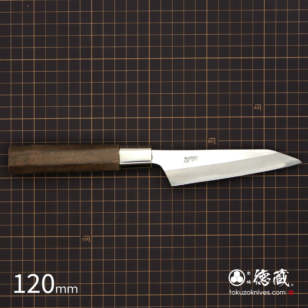 Ginsan (Stainless Silver Steel No. 3）　Petty / Paring Knife　Walnut Octagonal Tensoge Handle