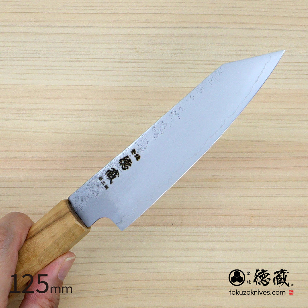 Gin San Kiritsuke Petty Pearskin Finish Olive Wood Handle