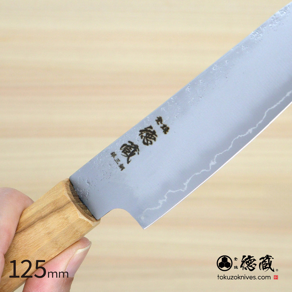 Gin San Kiritsuke Petty Pearskin Finish Olive Wood Handle