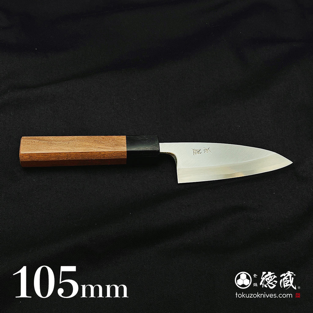 青二　磨き仕上　厚出刃包丁　胡桃八角柄