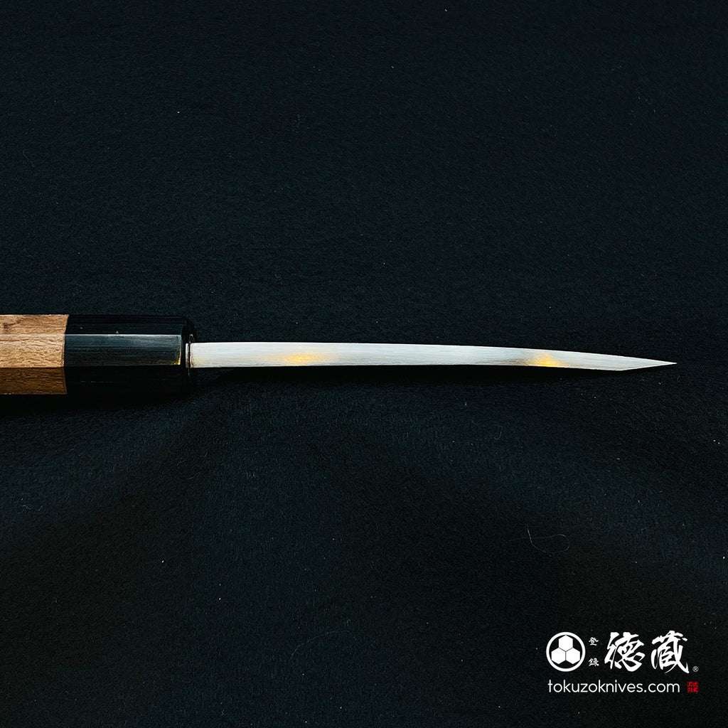 青二　磨き仕上　厚出刃包丁　胡桃八角柄