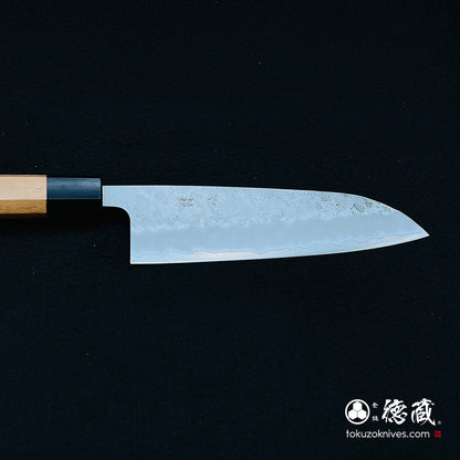 Ginsan Satin Finish Santoku Knife with Walnut Octagonal Handle