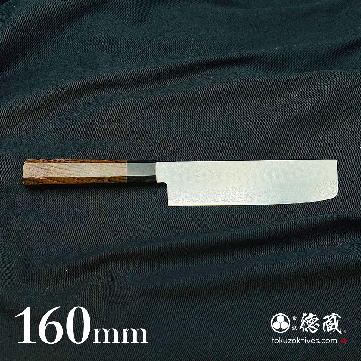 AUS10　ダマスカス　菜切包丁　ローズ八角柄