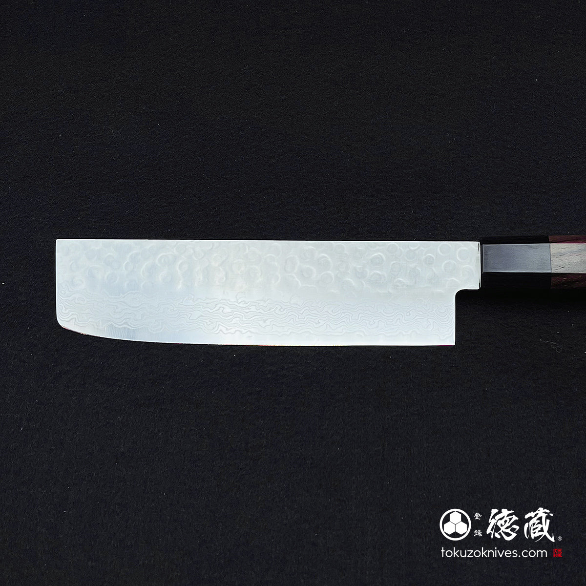 AUS10　ダマスカス　菜切包丁　ローズ八角柄