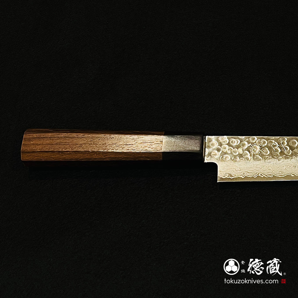 AUS10　ダマスカス　筋引包丁　ローズ八角柄