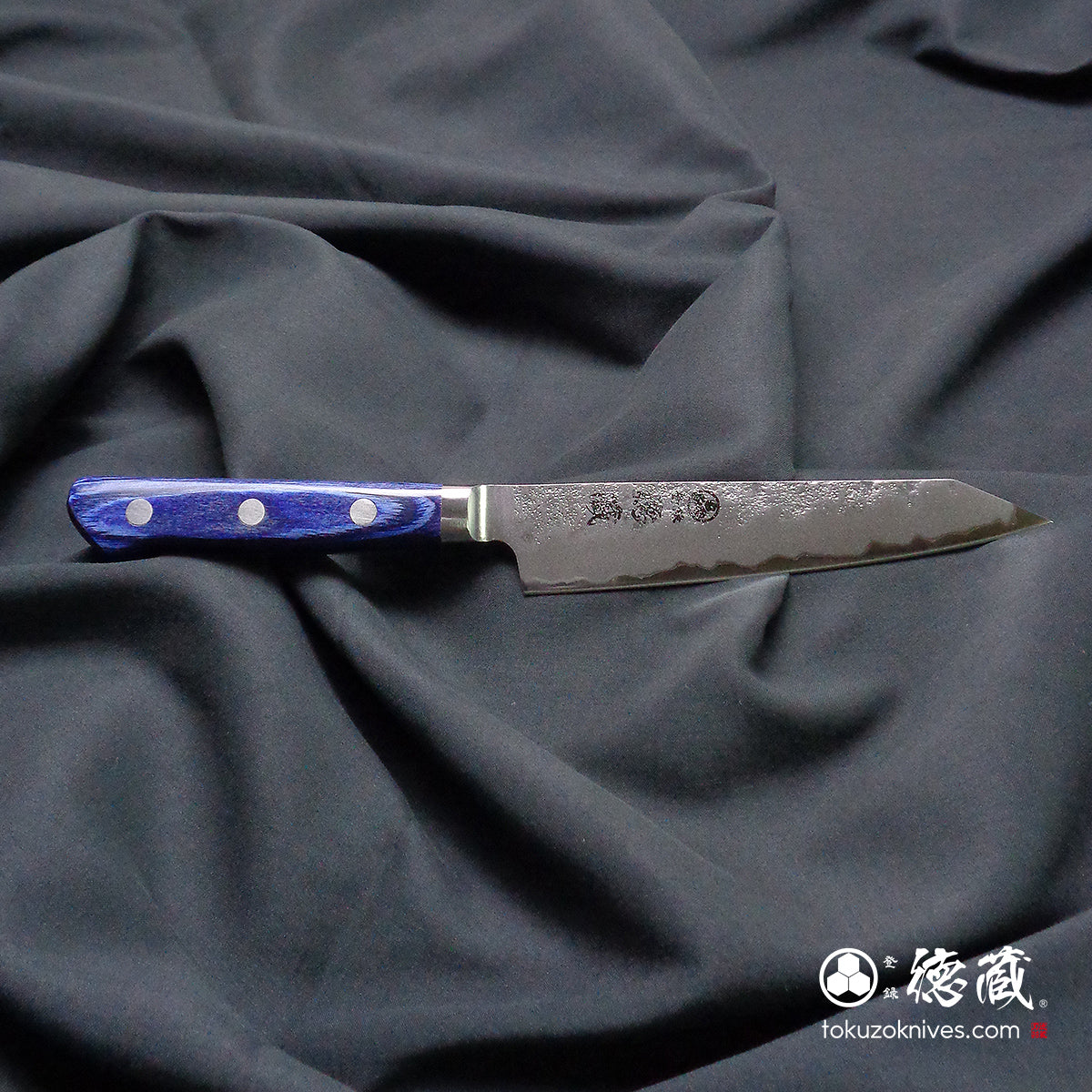 Aoni Kiritsuke Petty Knife Blue Handle