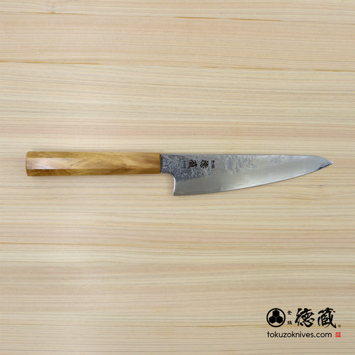 AUS8 SC 三德刀 150mm 梨皮加工 橄榄绿手柄