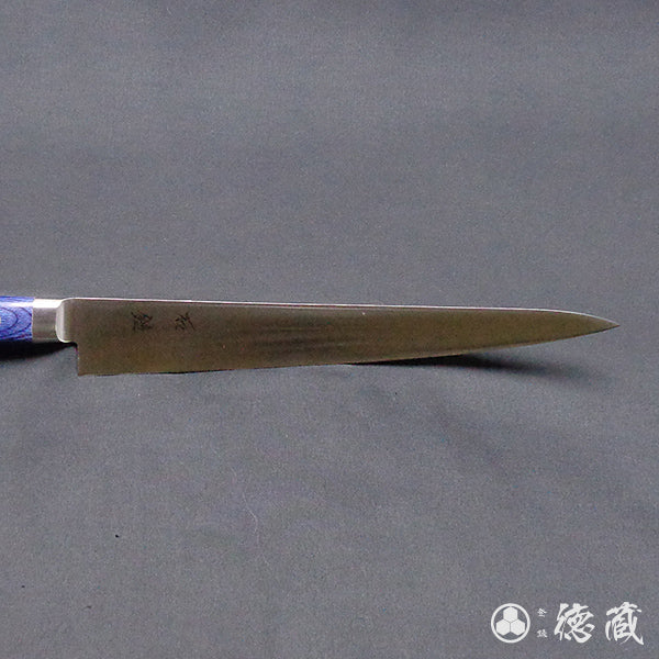 AUS8 Polished Finish Sujihiki Knife Blue Handle