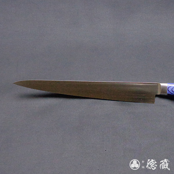 AUS8 Polished Finish Sujihiki Knife Blue Handle