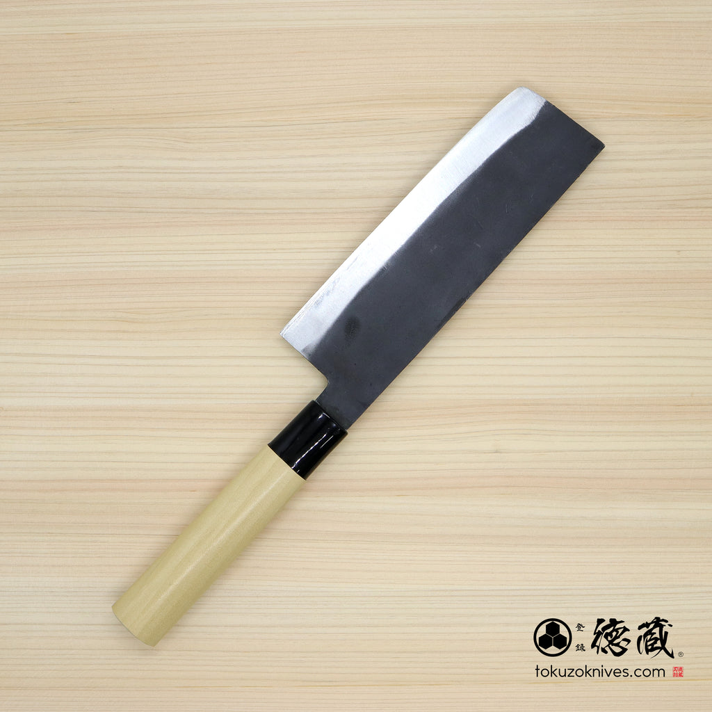 white-1  blackened finish  Nakiri-knife  park handle