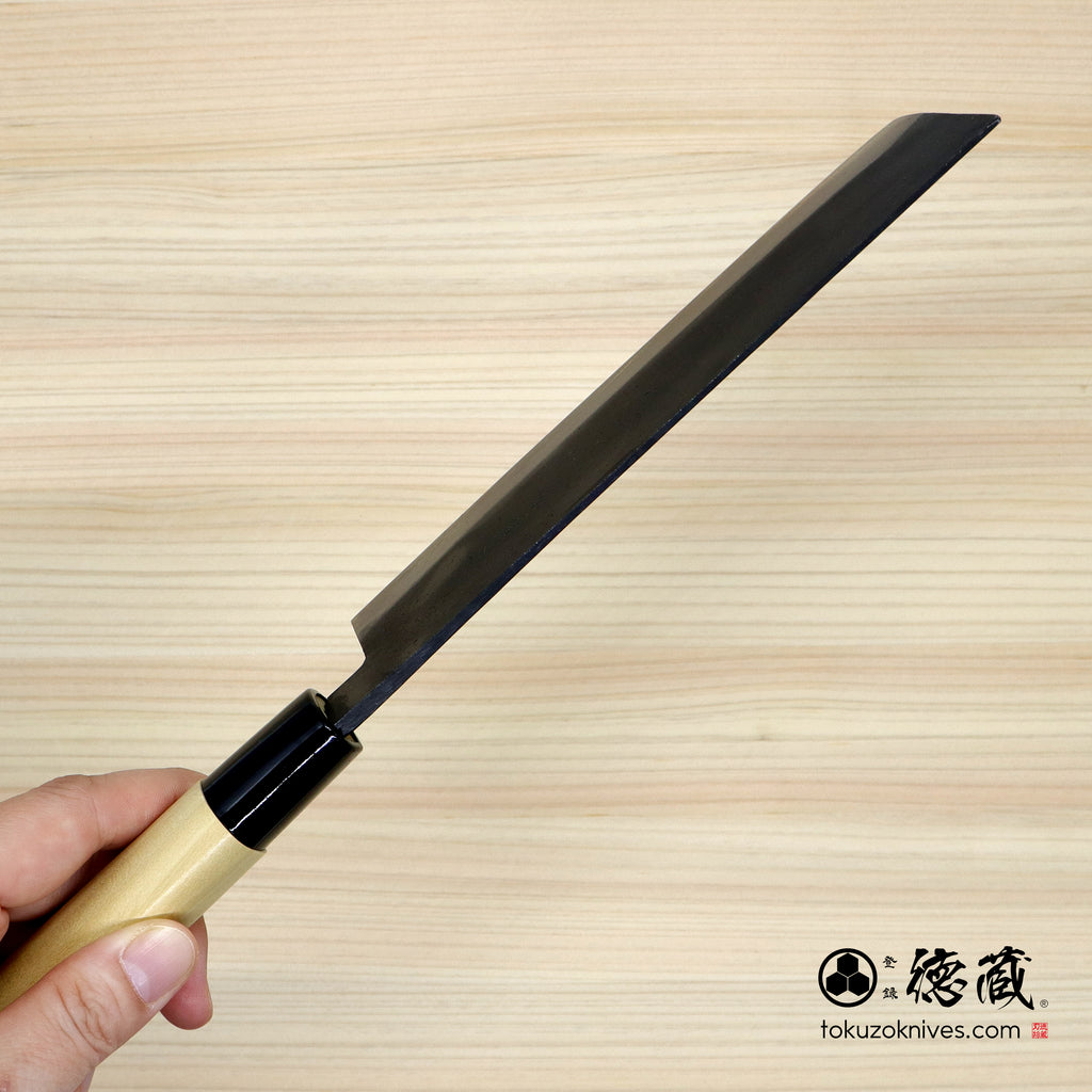 white-1  blackened finish  Nakiri-knife  park handle