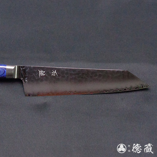 AUS10 Hammered finish Kiritsuke knife Blue handle